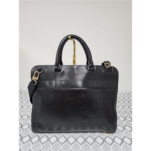 LOUIS VUITTON Epi Leather Bassano MM Briefcase Bag Black